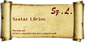 Szalai Lőrinc névjegykártya